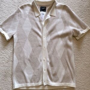 NWT Men’s Abercrombie Button Up Knit Sweater Polo - Sz Small